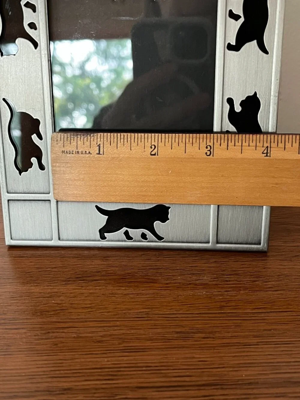 Silver Kitty Cat Photo Frame 5x7